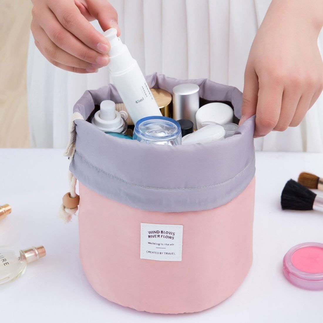 Portable Makeup & Toiletries Drawstring Bag