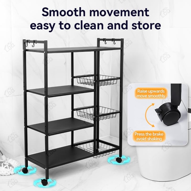 4-tier rolling shelf