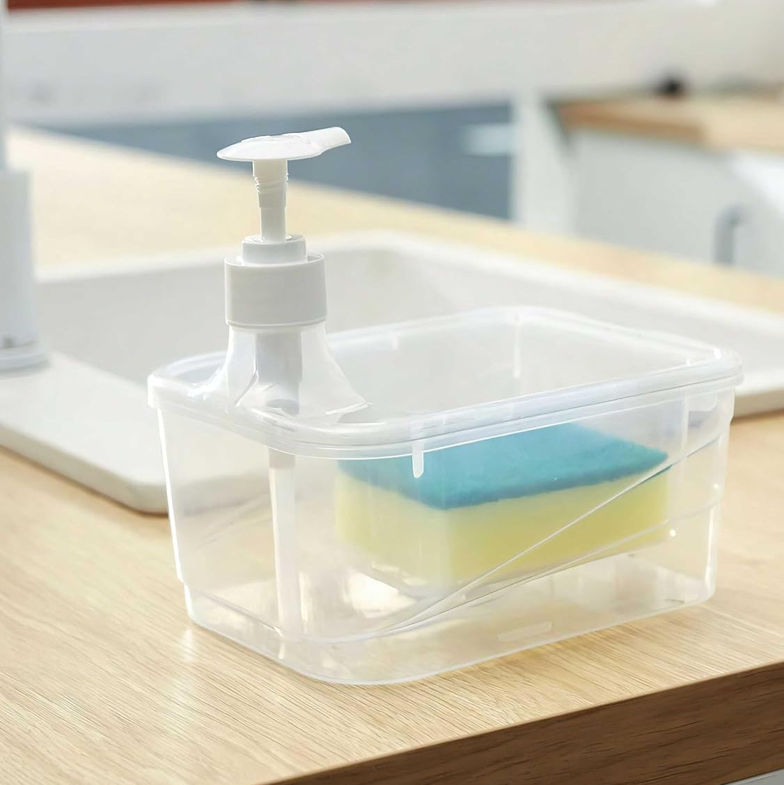 Rectangular Soap Pump and Sponge Bowl