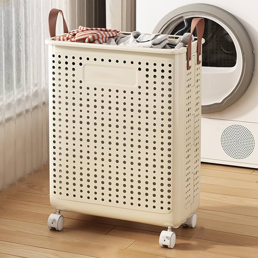 Collapsible Laundry Basket with Wheels