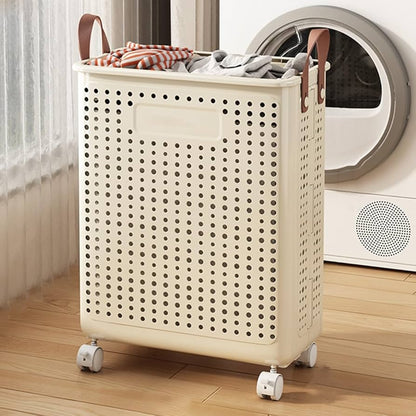 Collapsible Laundry Basket with Wheels