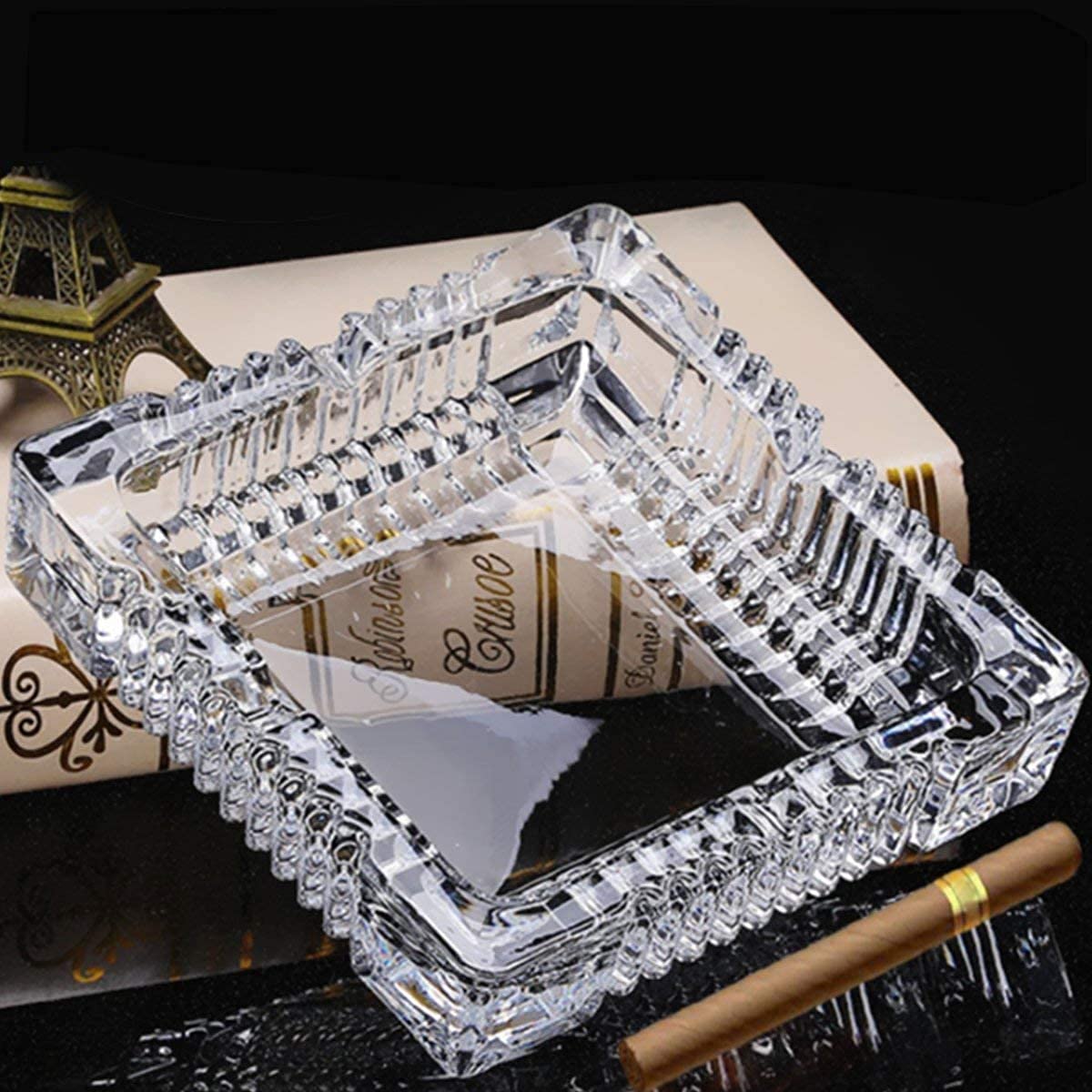 Square Glass Ashtray(3pcs)