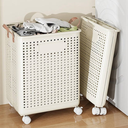 Collapsible Laundry Basket with Wheels