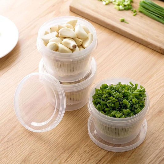 Small Round Food Container With A Strainer (4pcs)