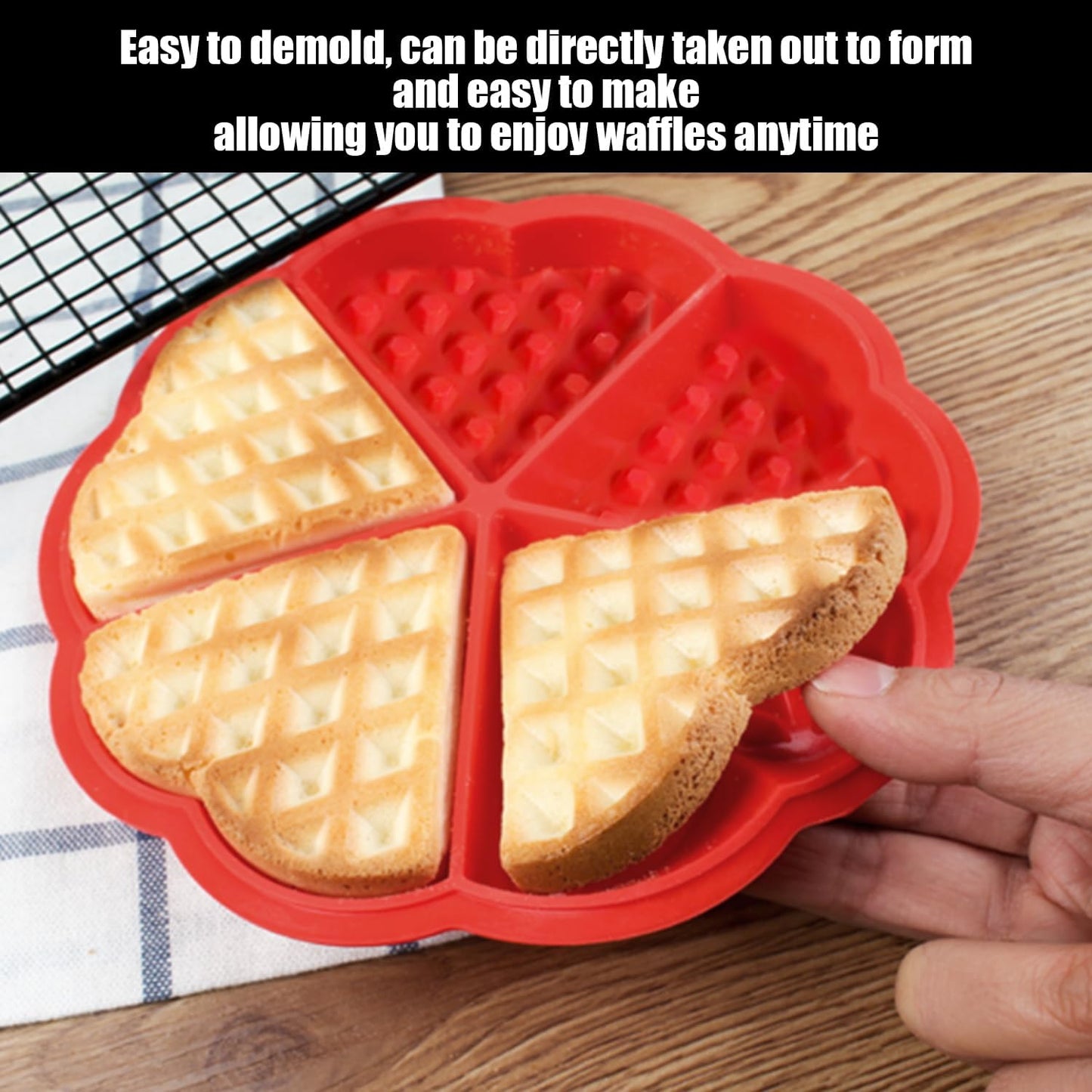 Waffle 5 Heart Shapes