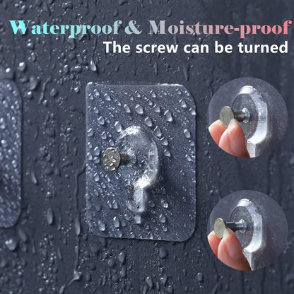 Transparent Self-Adhesive Hooks (12 pcs)