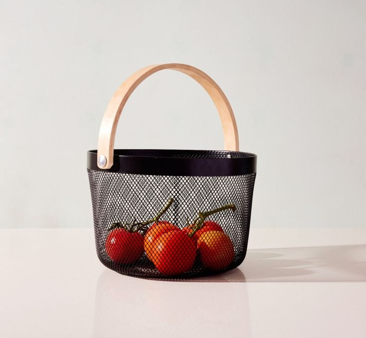 Risatorp Round  Basket With Wood Handle