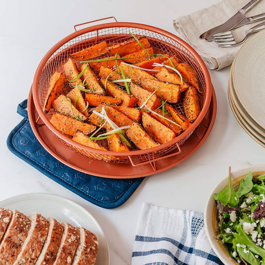 Round  Copper Open Airfryer Tray