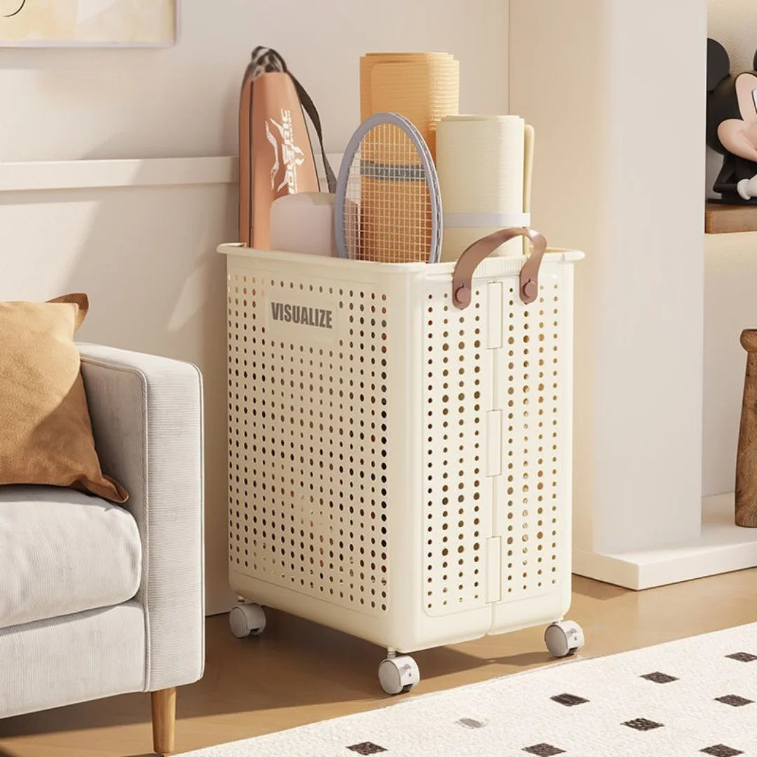 Collapsible Laundry Basket with Wheels