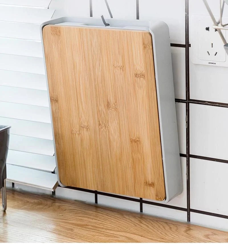 Bamboo Wood Cutting Board Drawer
