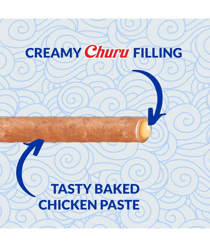 INABA CHURU ROLLS CAT CHICKEN RECIPE  WRAPS 4 STICKS