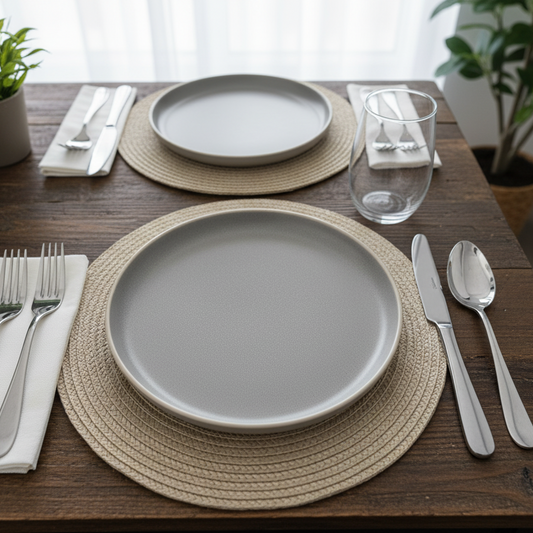 Matt Dark Gray Dinner Plate (Set of 6)