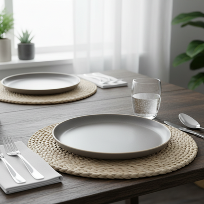 Matt Dark Gray Dinner Plate (Set of 6)