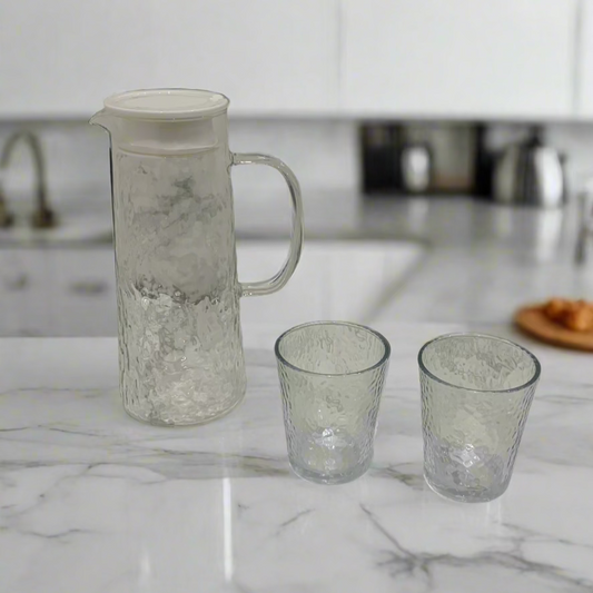 Long Glass Pitcher & Cup Set
