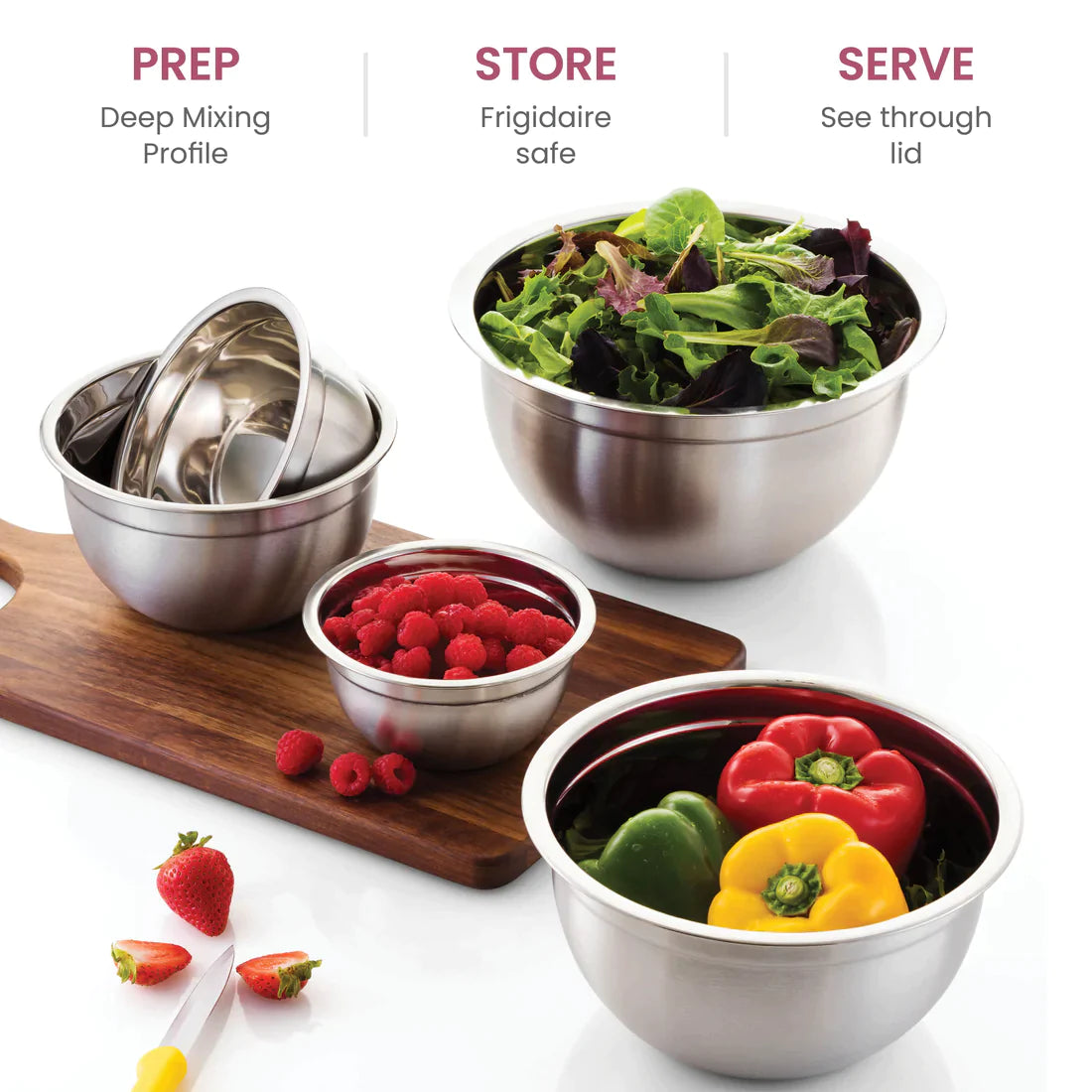 Stainless Steel Bowl Set of 5pcs