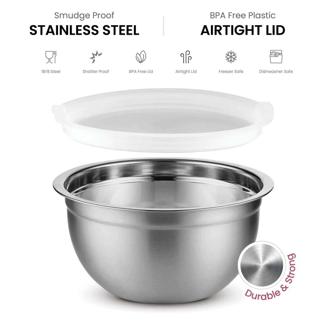 Stainless Steel Bowl Set of 5pcs