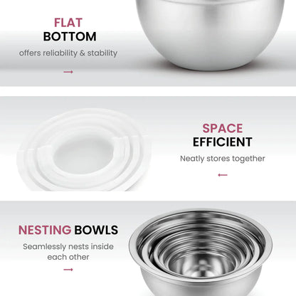 Stainless Steel Bowl Set of 5pcs