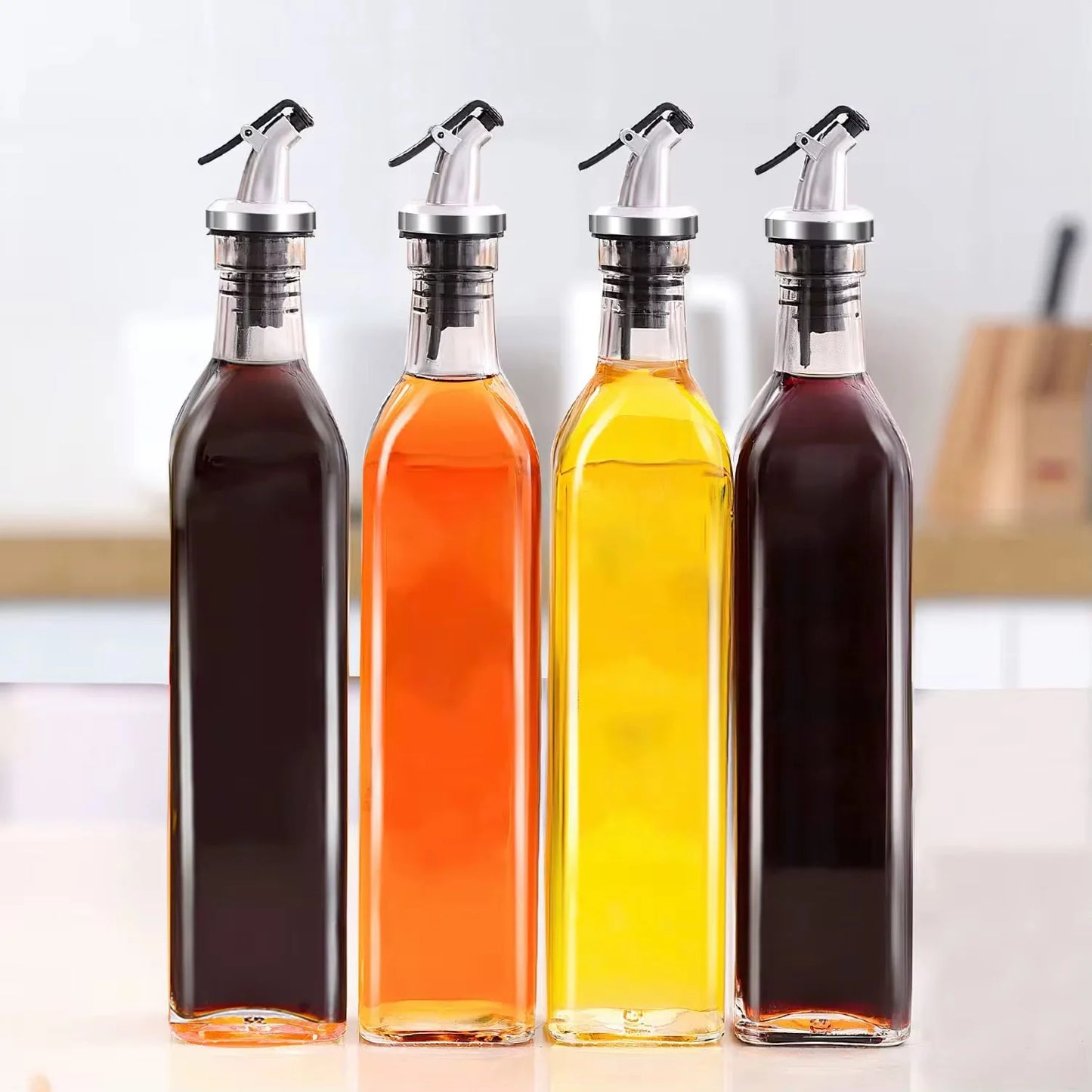 Glass Oil & Vinegar Cruet ( Set of 4)