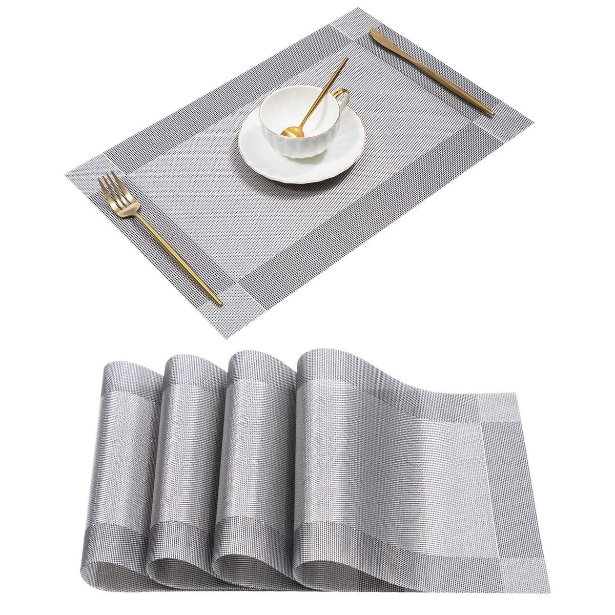 Grey Vinyl Placemat (Set of 6)