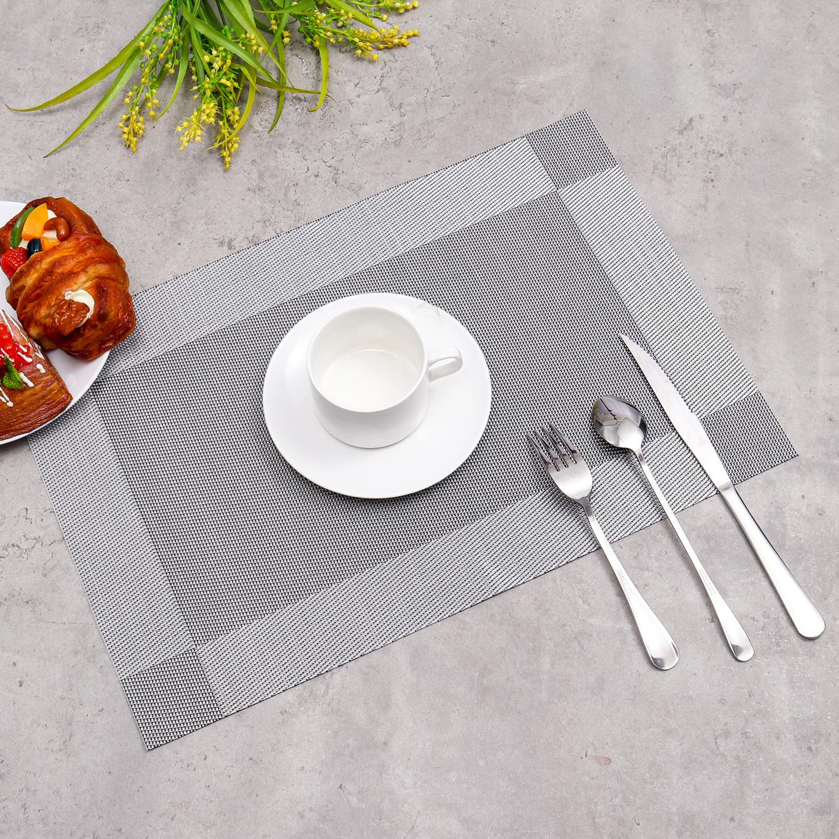 Grey Vinyl Placemat (Set of 6)