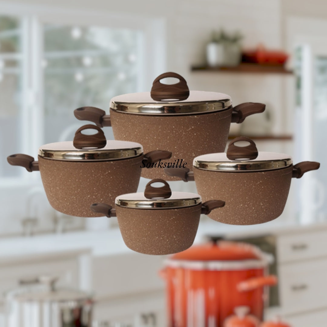 Lava Stone Granite 4 Pots Cookware Set