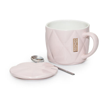Porcelain Mug With Lid & Spoon
