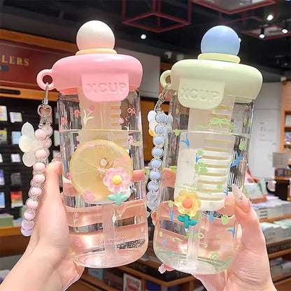 Glass Bottle with Flower Holder