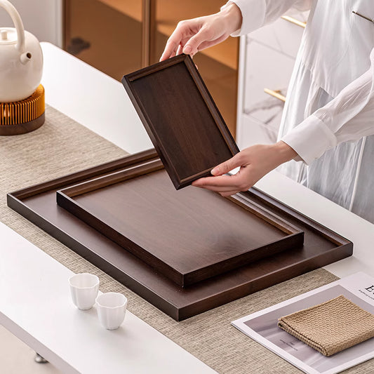 Wooden 3 Piece Tray Set