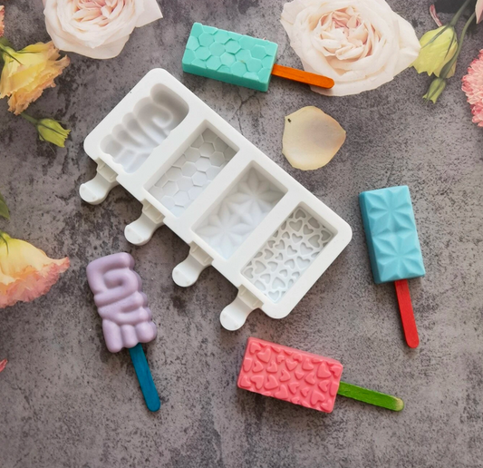 4-cavity ice cream mold + 50 Sticks