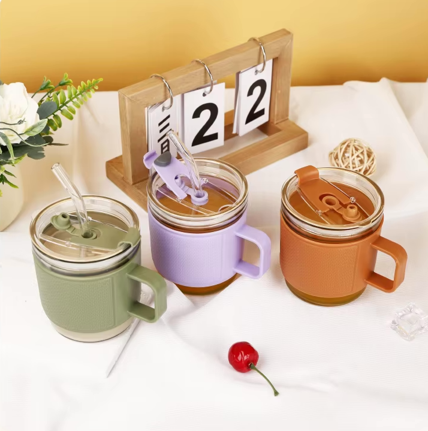 Straw Glass Cup