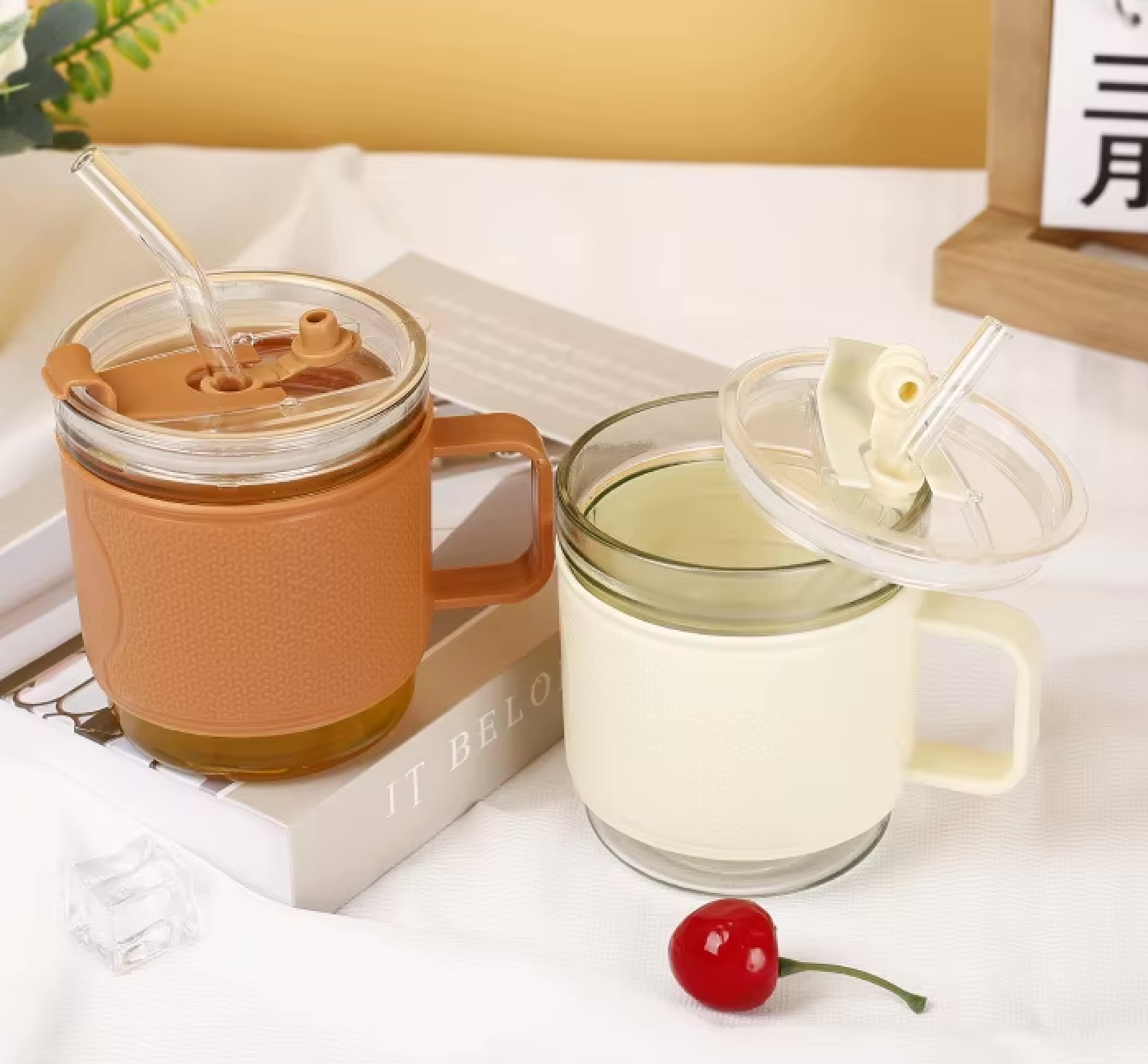 Straw Glass Cup