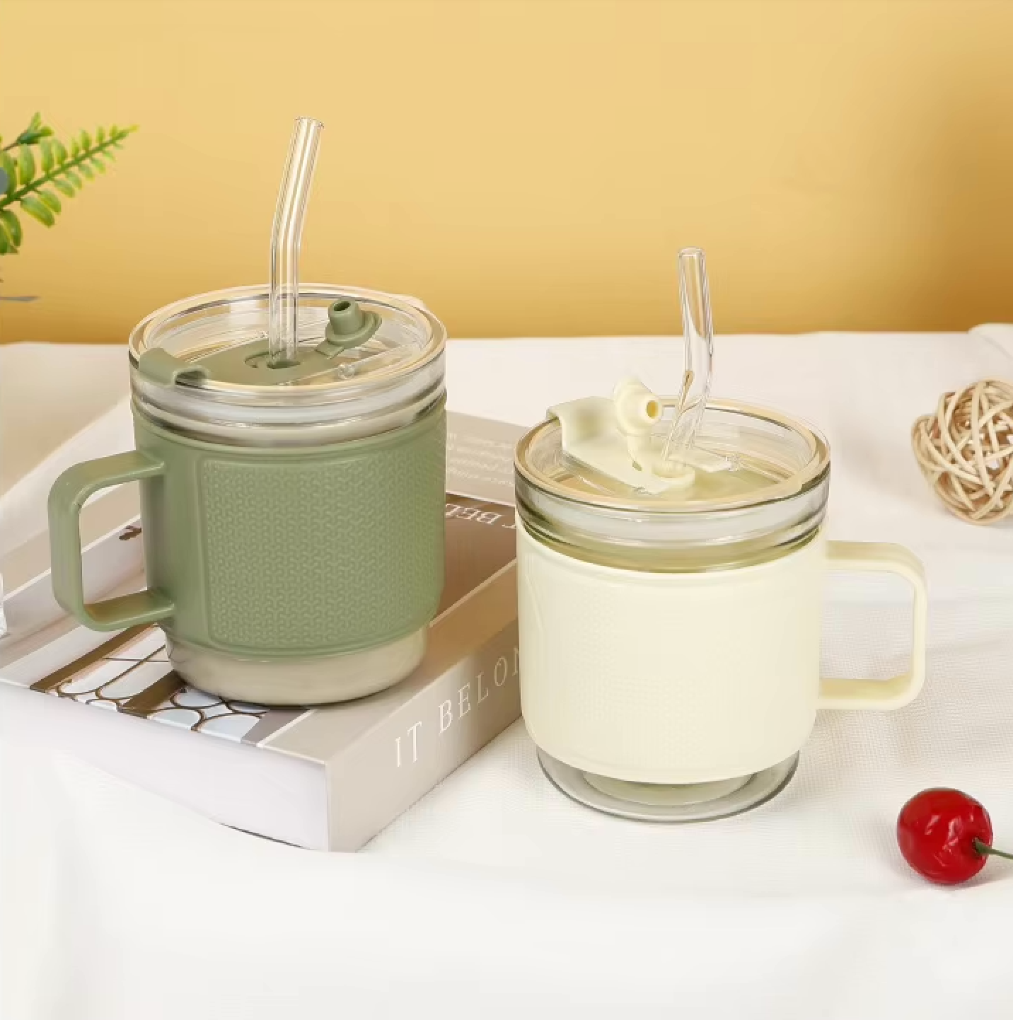 Straw Glass Cup