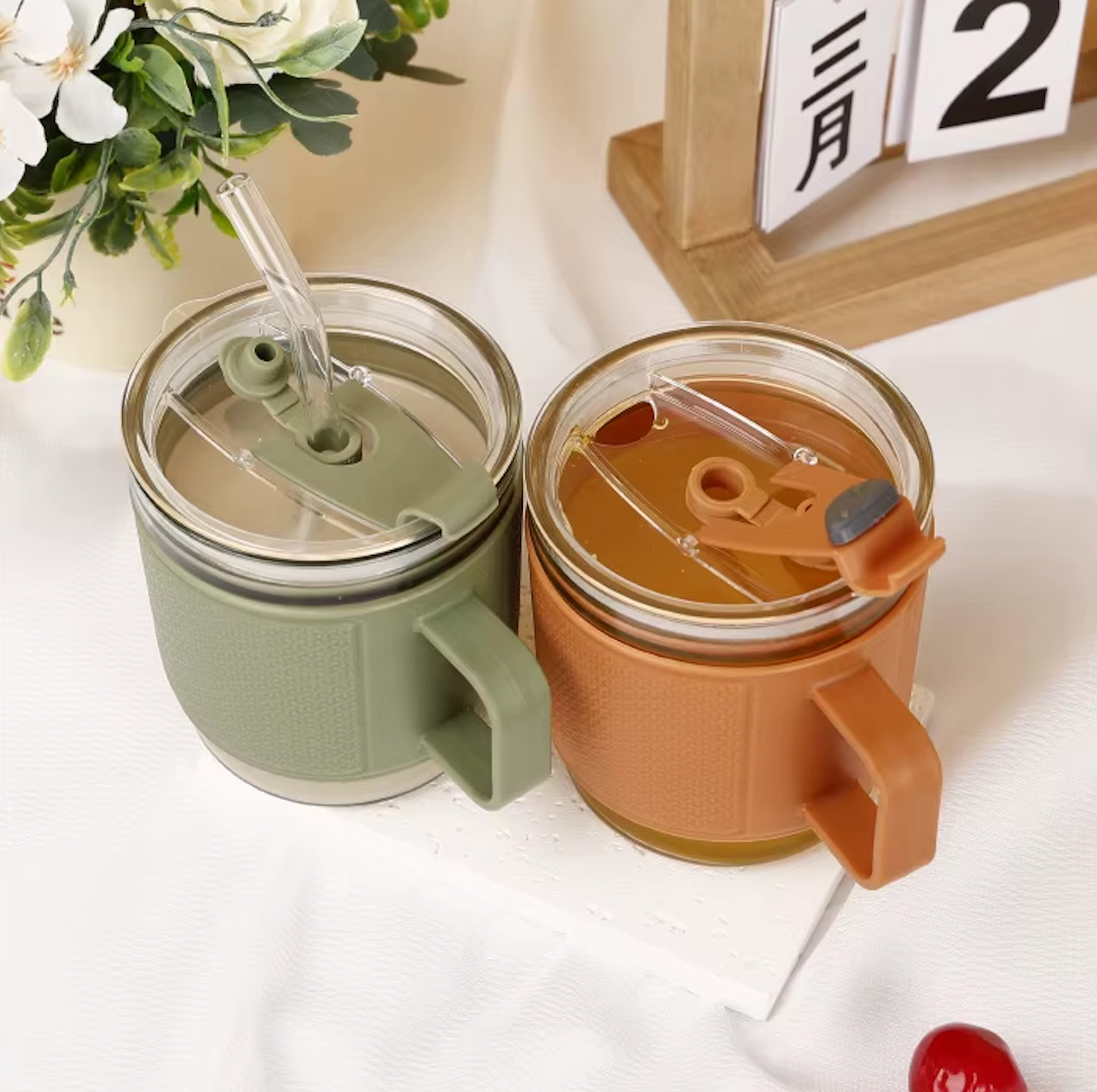 Straw Glass Cup