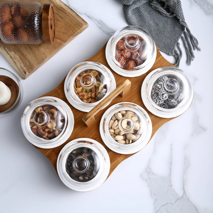 Nuts Dish with Glass Covers