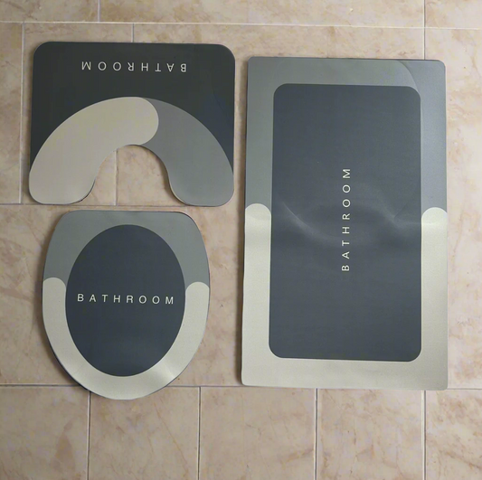 Bathroom Absorbent Mat (Set of 3 )