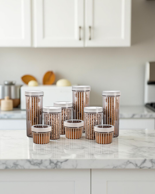 Set of 9 Linea Round Food Containers