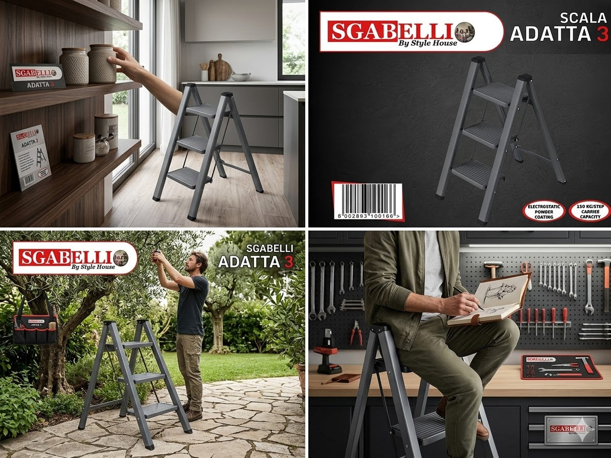 3 Steps Iron Step Ladder ADATTA 3