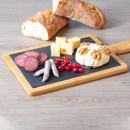 Wooden Serving Board with Natural Slate