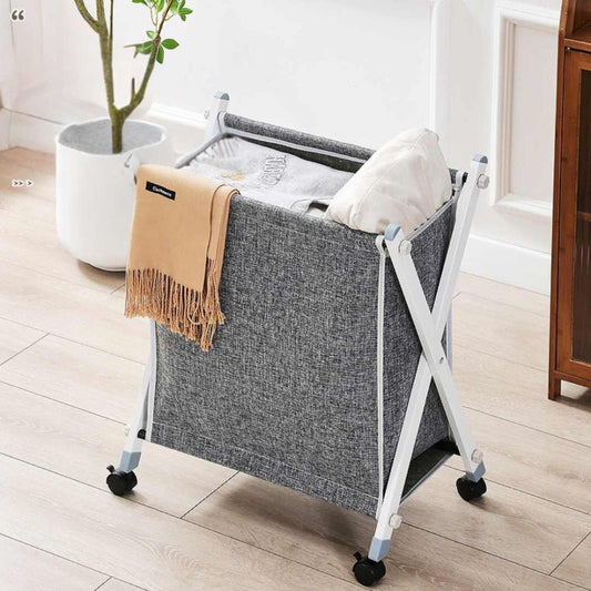 Foldable Laundry Basket with Wheels
