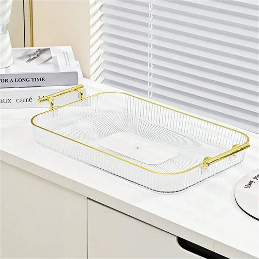 Serving Tray With Gold Handles