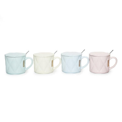 Porcelain Mug With Lid & Spoon