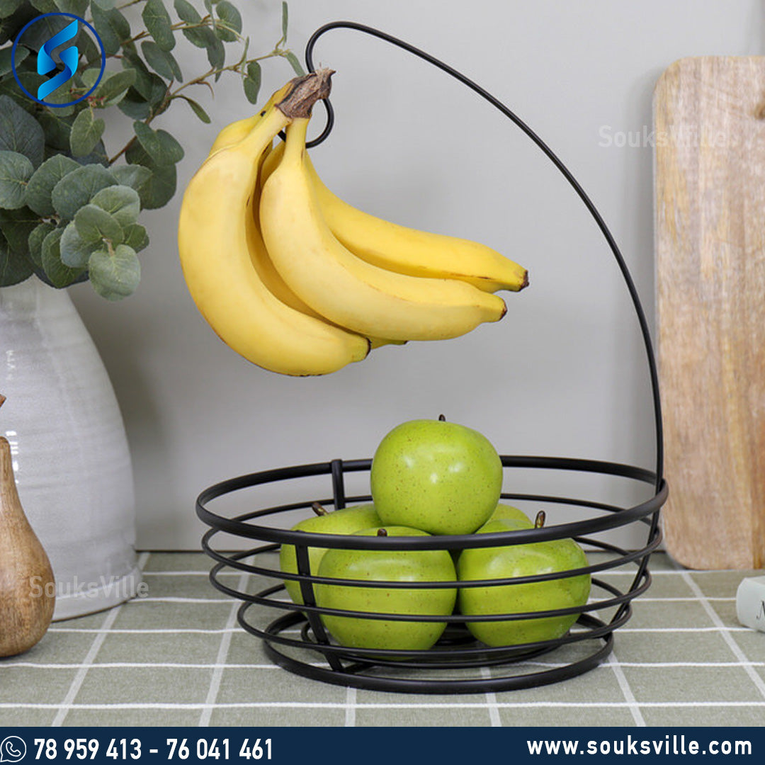 Fruit Bowl With Banana Hanger Souksville