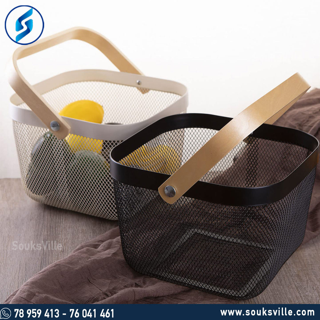 Risatorp Square Basket With Wood Handle