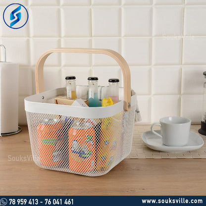 Risatorp Square Basket With Wood Handle
