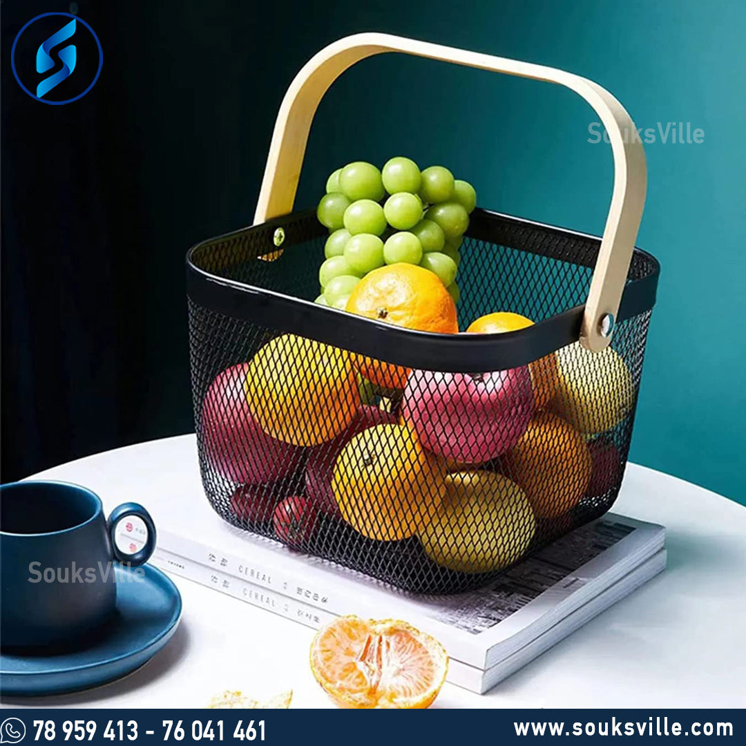 Risatorp Square Basket With Wood Handle
