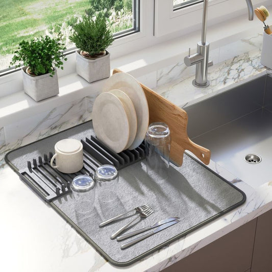 Dish Drying Mat with a Rack