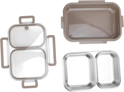 Stainless Steel 2 Compartments Food Container