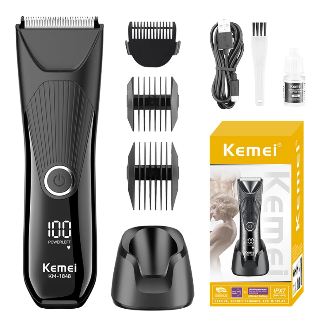 Kemei km -1848 men electric groin hair trimmer