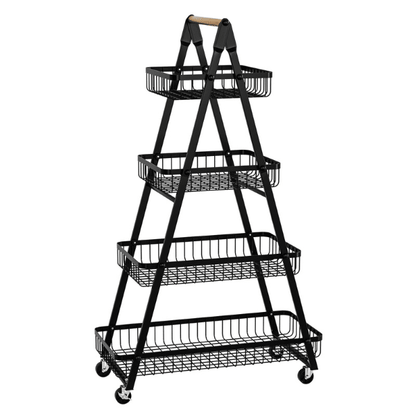 4 Tier Fruit Vegetable Storage Rack with Wheels