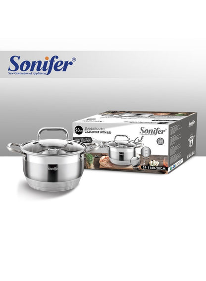 Sonifeir Stainless Steel Cassrole With Lid
